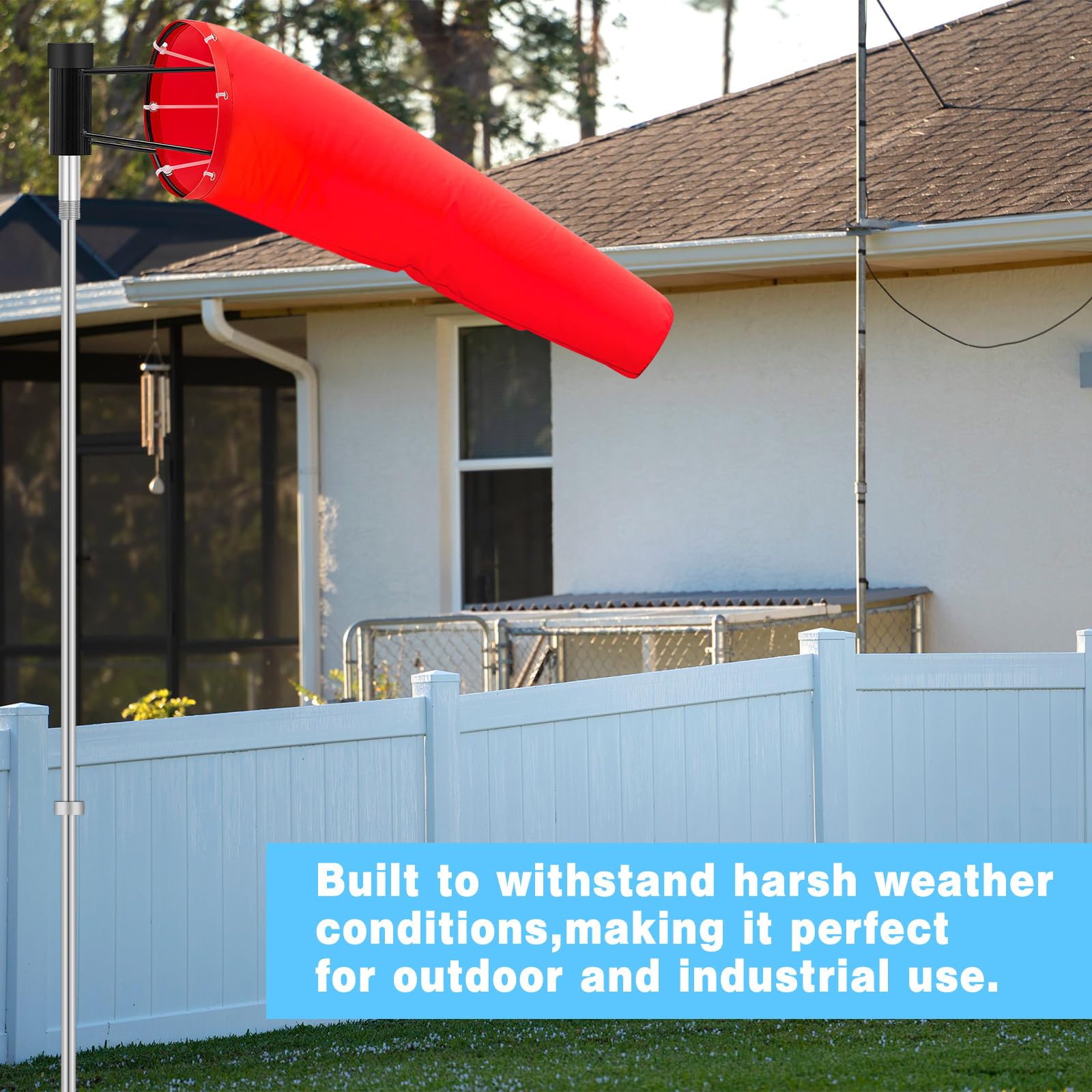 Threlaco heavy-duty cable ties and hardware displayed for secure windsock installation
