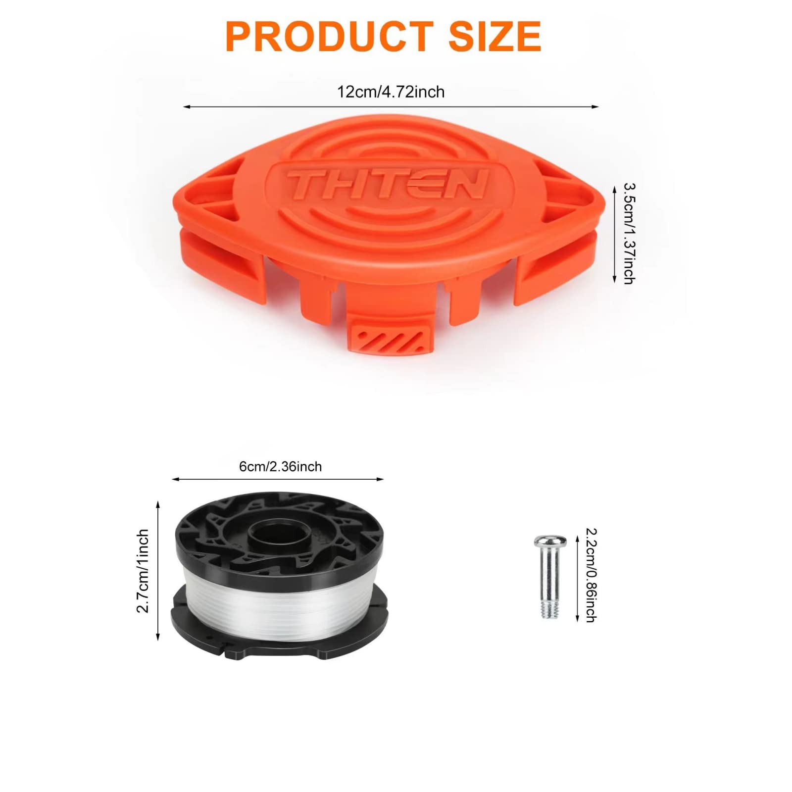 THTEN replacement spool close-up highlighting durable fit and easy installation