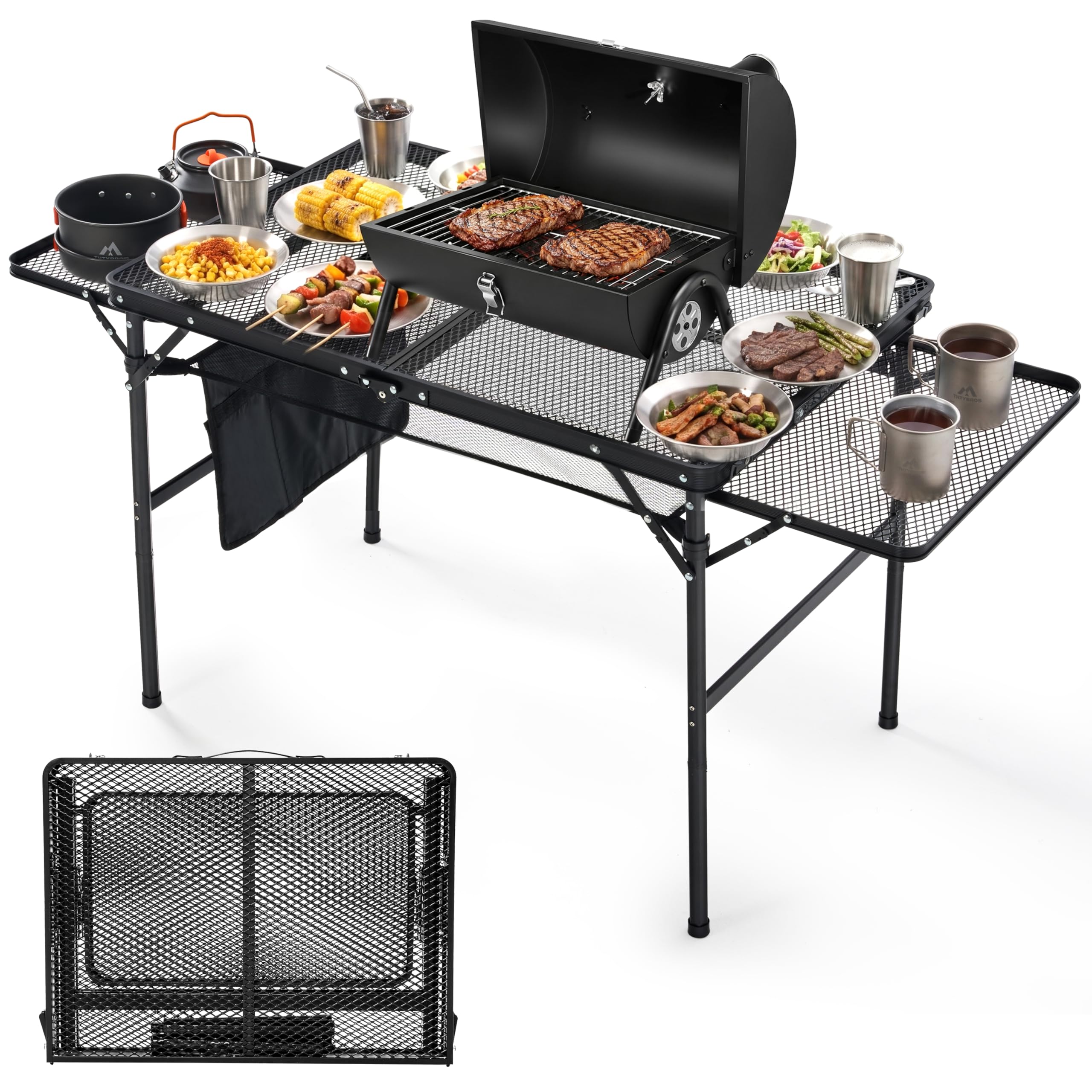 THTYBROS folded table compact for easy transport and storage