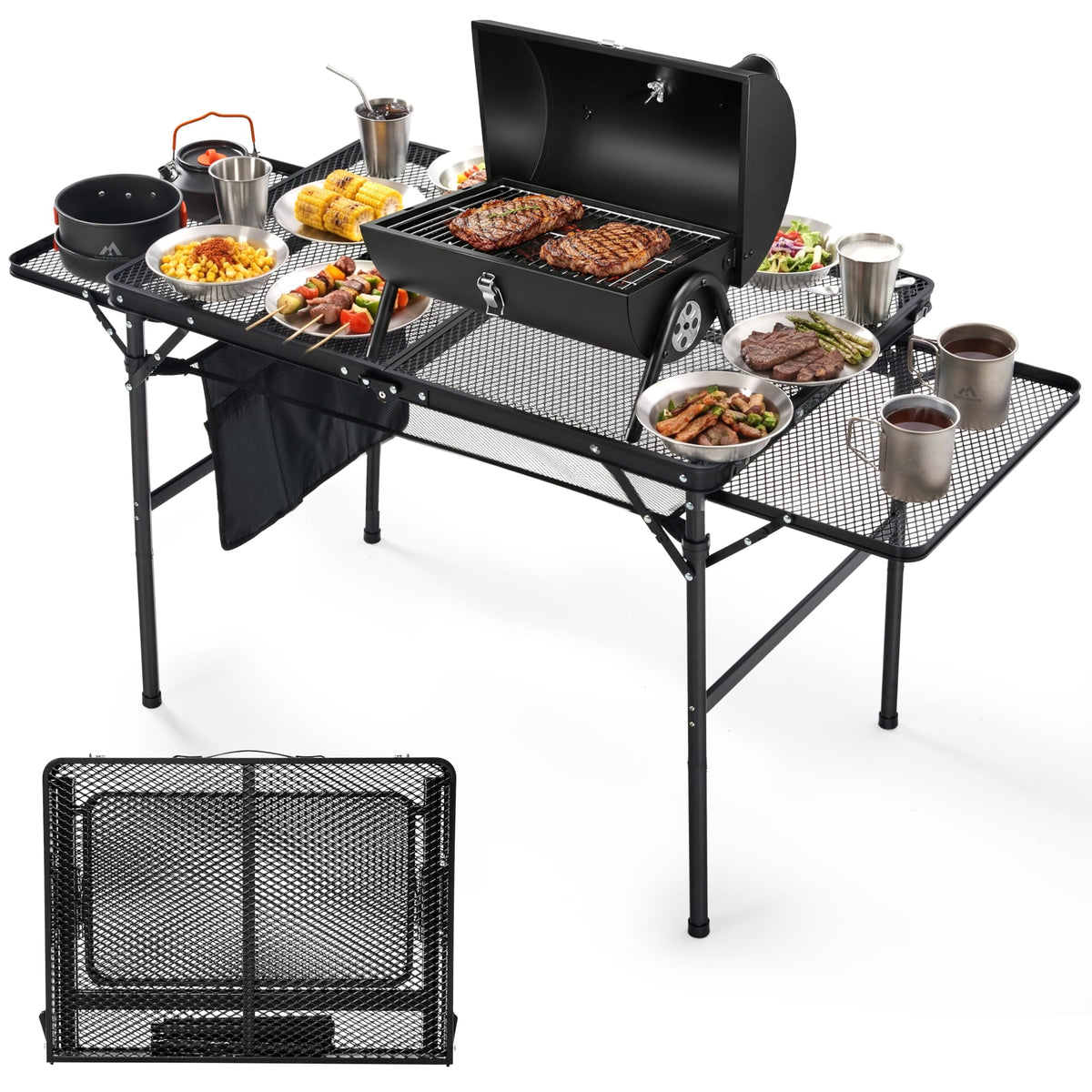THTYBROS folded table compact for easy transport and storage