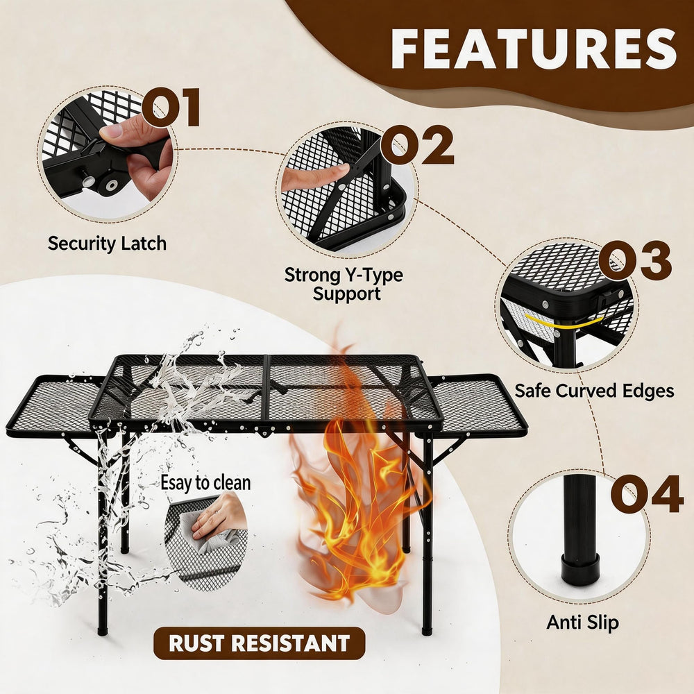 THTYBROS mesh shelf and side pocket organizing utensils and condiments