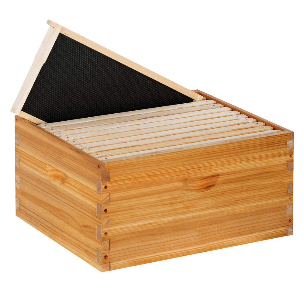 ThxBees front view of assembled deep brood box showing fit and finish, durable storage benefit