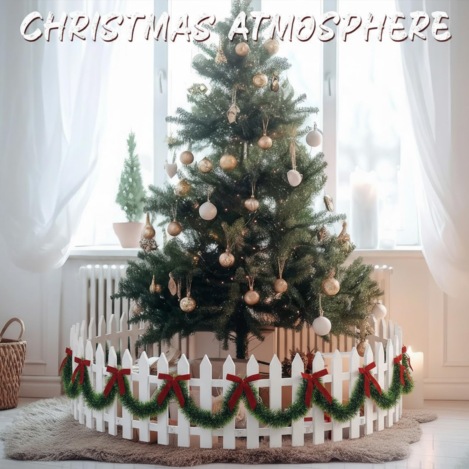 Thyle in living room lifestyle scene showing elegant containment for holiday displays