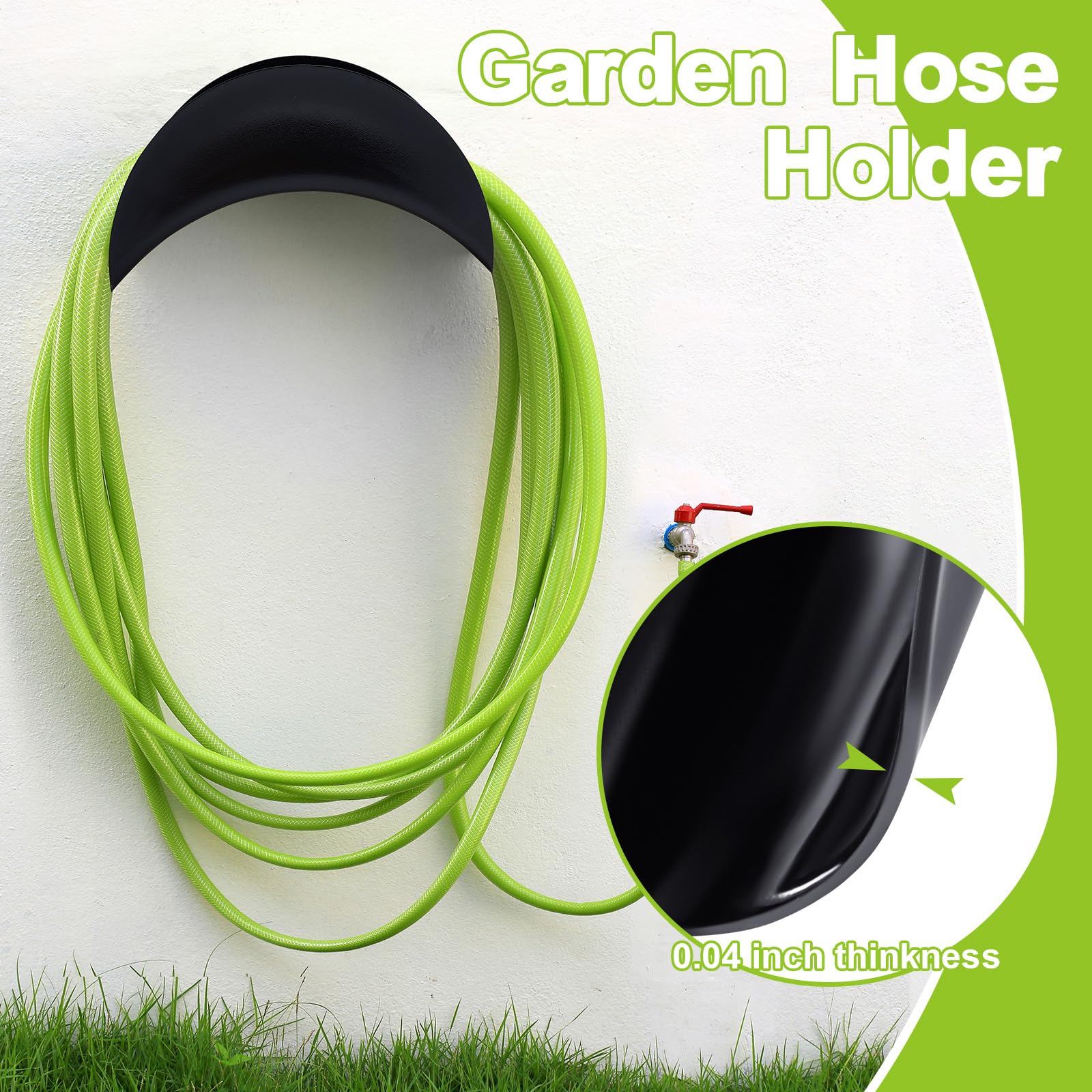 Thyle mounted in garden displaying organized hoses and tidy yard benefit