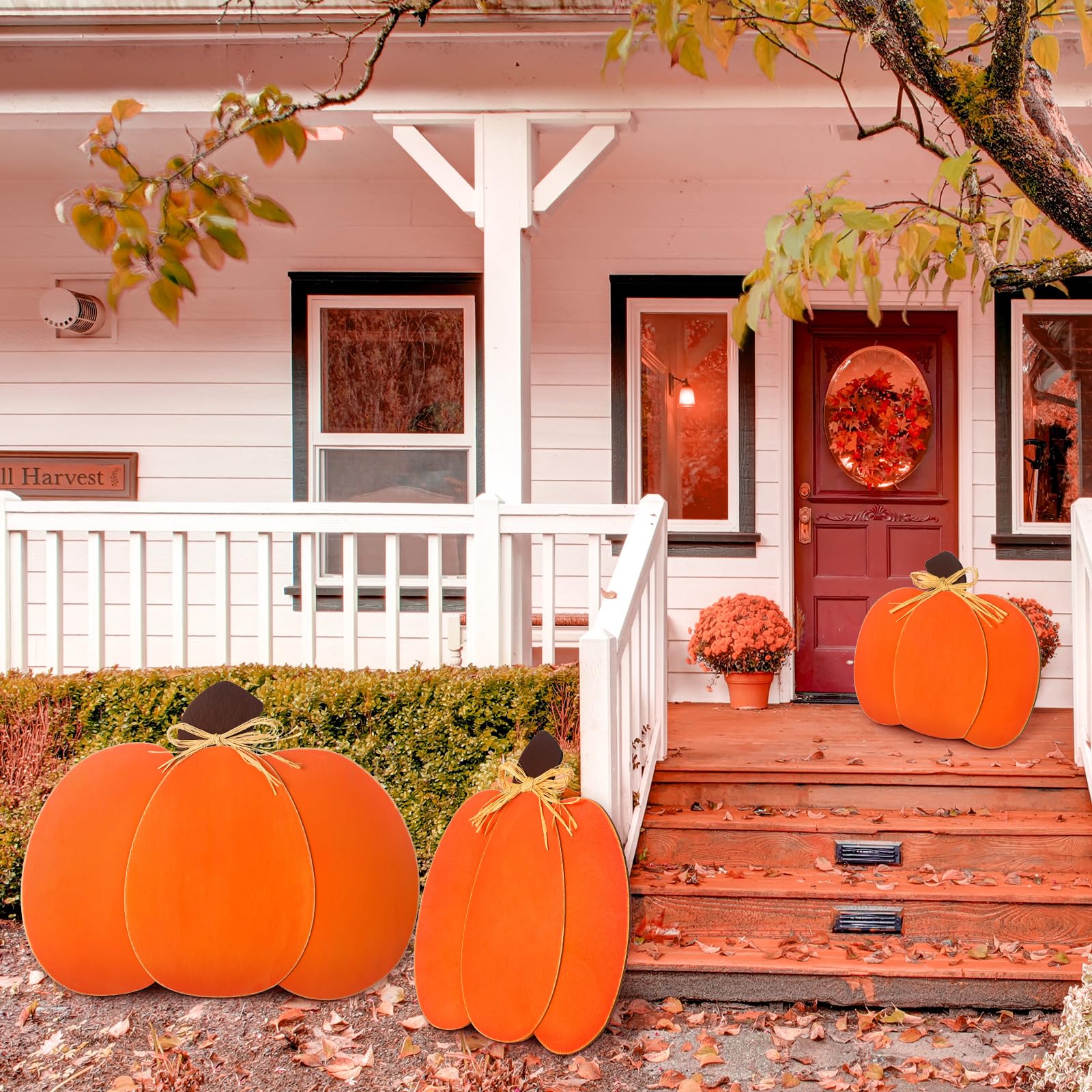 Thyle pumpkins used near table for seasonal party styling and warmth