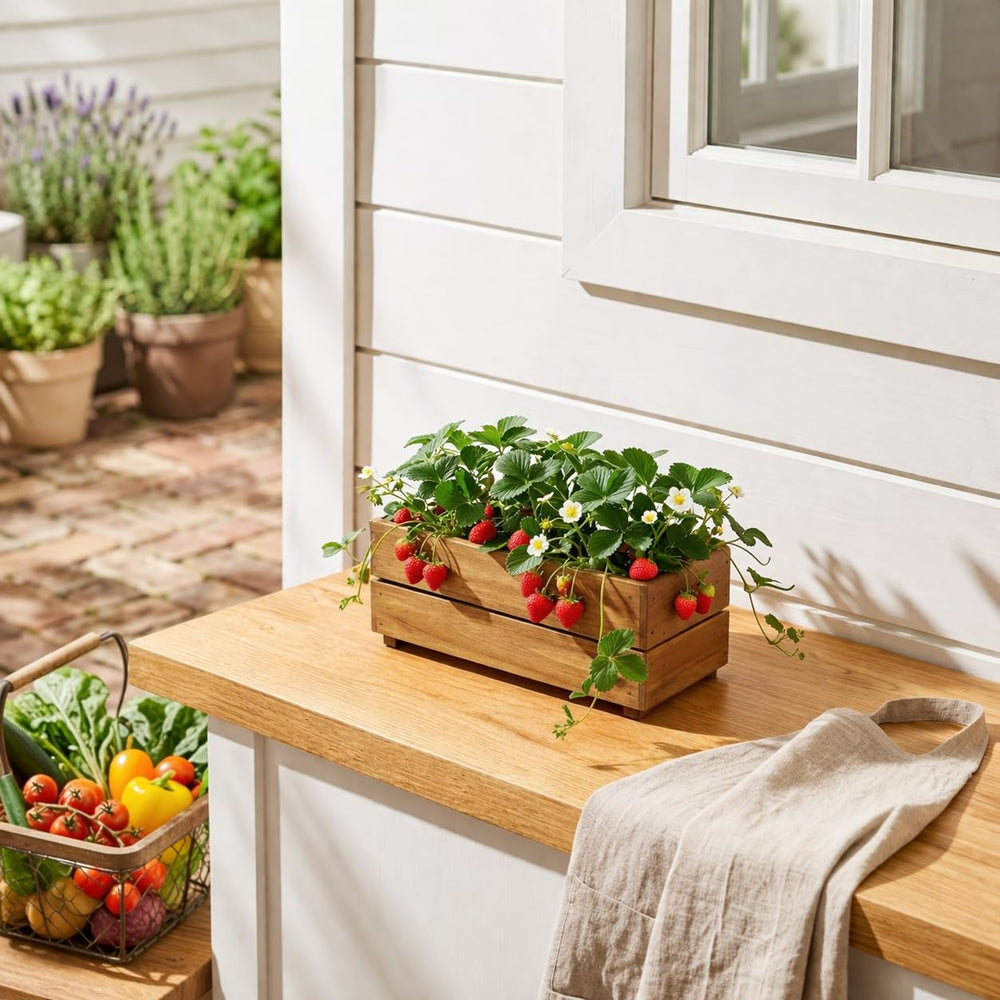 THYOI patio scene with planter adding rustic decor and functional storage
