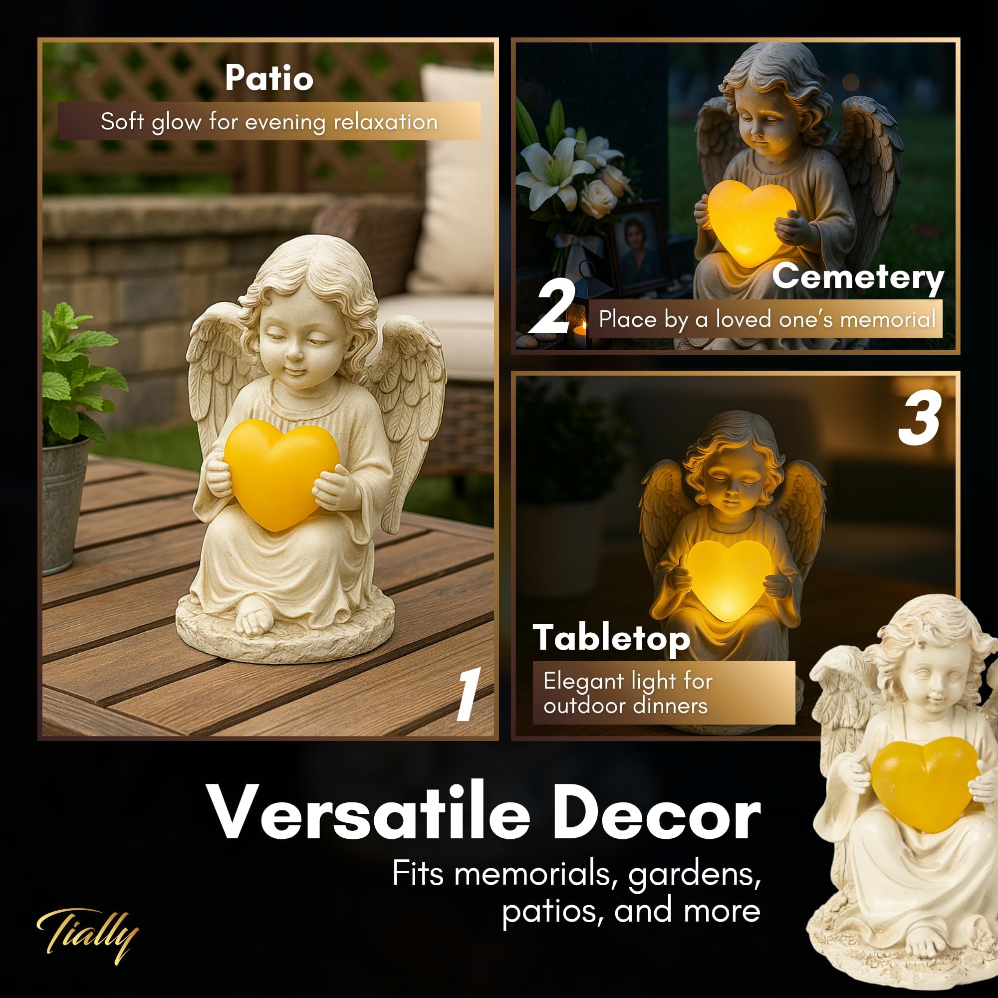TIALLY angel displayed on patio adding serene accent lighting