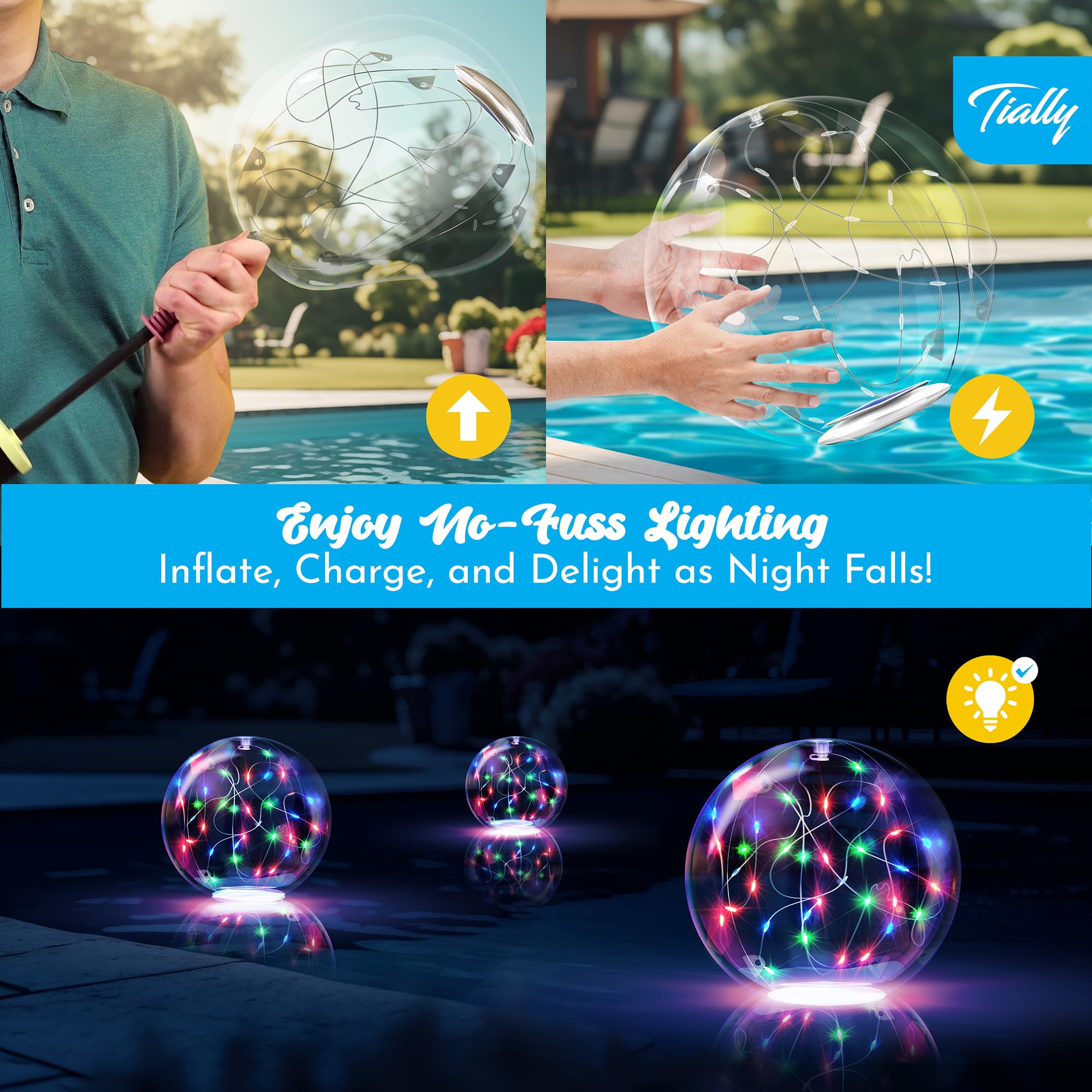 TIALLY balls charging in daylight on a table showing solar energy savings