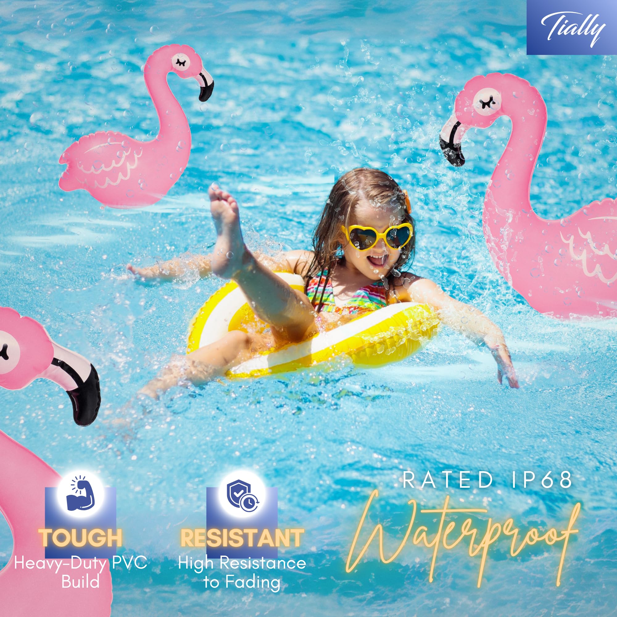 TIALLY flamingo deflated and stored in a bag showing simple storage and transport