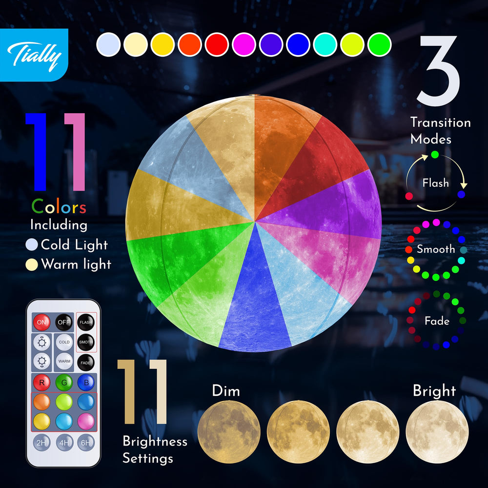 TIALLY remote with buttons for color, brightness, and modes control