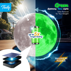 TIALLY moon balls floating in a pool at dusk creating colorful atmosphere for entertaining