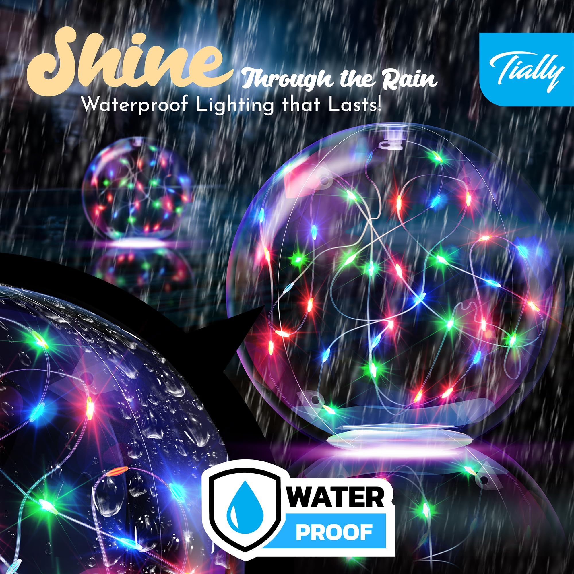 TIALLY illuminated pool at a party showing festive atmosphere and mood lighting