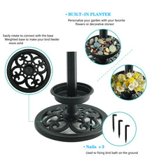 TIANCENTRAL H bird bath in garden showing attractive decor and wildlife appeal