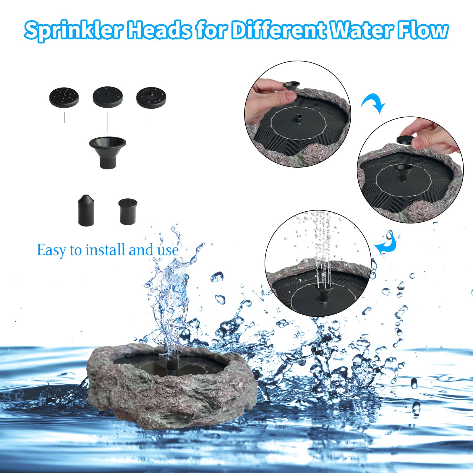 TIANCENTRAL H nozzle with bubbling water demonstrating aeration benefit