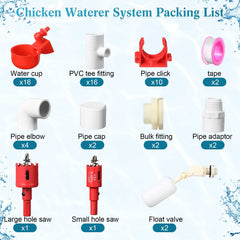 Tiangrid chicken water cup close-up showing nipple action and cleaner water delivery