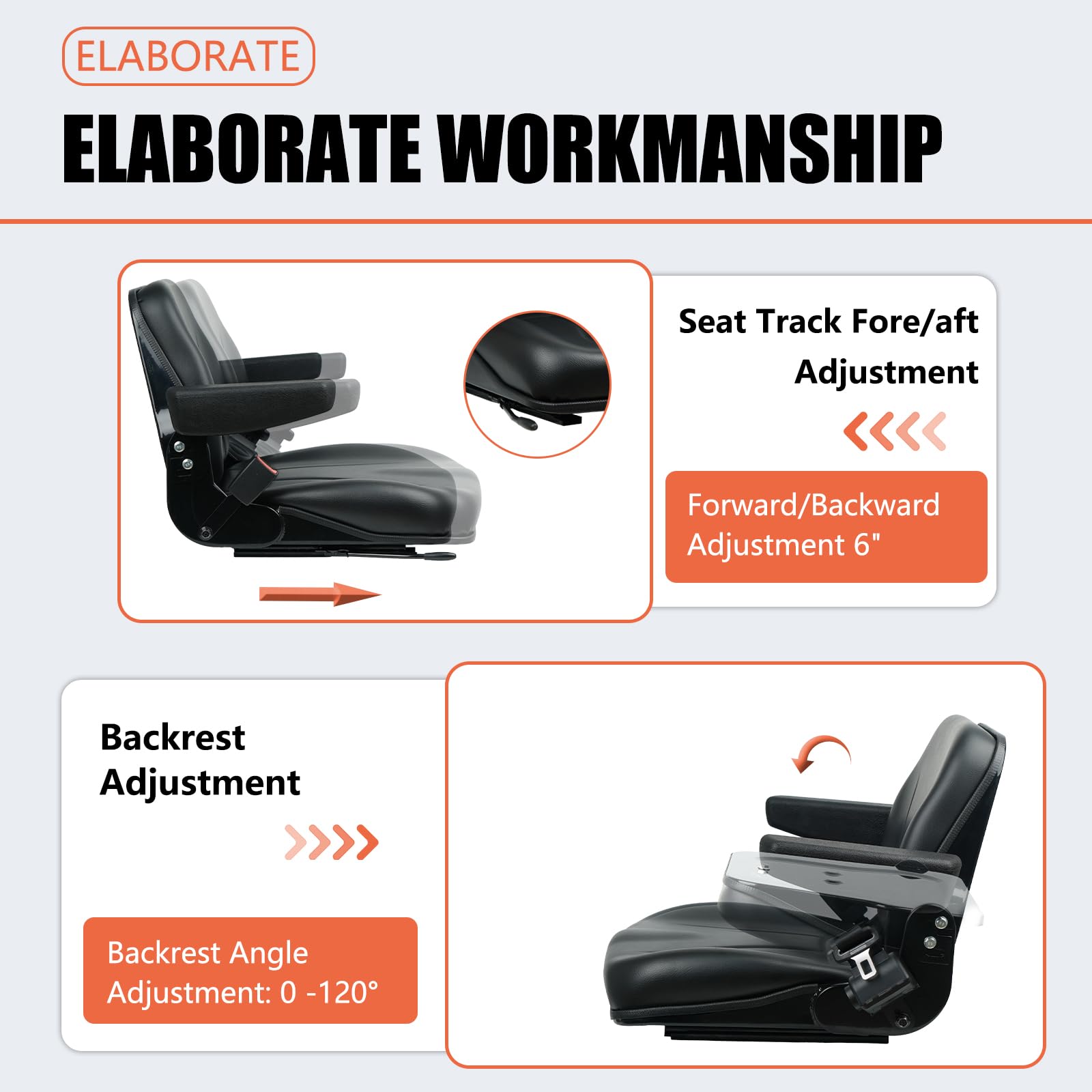 TICSEA armrest detail with adjustment mechanism for improved comfort