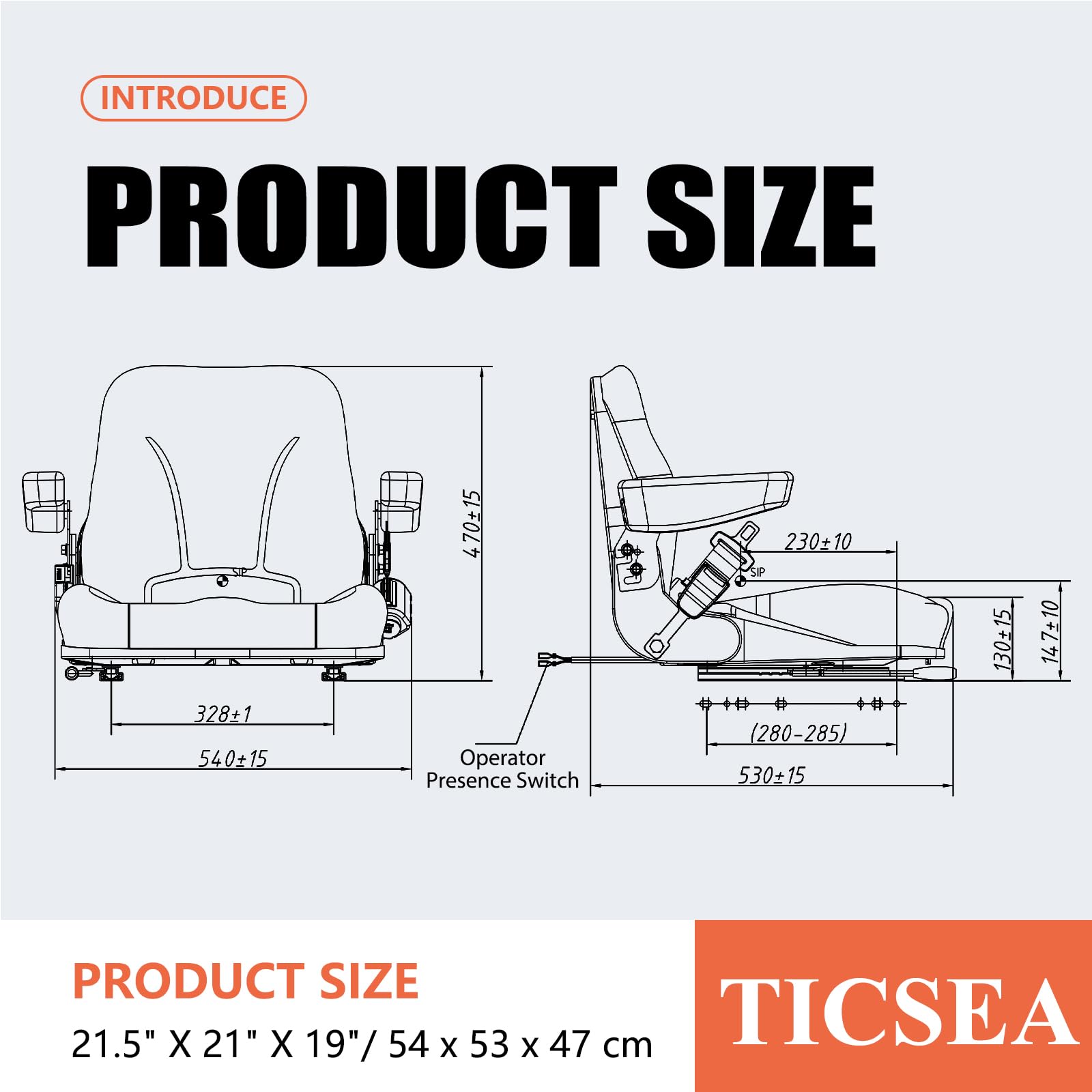 TICSEA slide rail and adjustable mounting holes for easy fitment