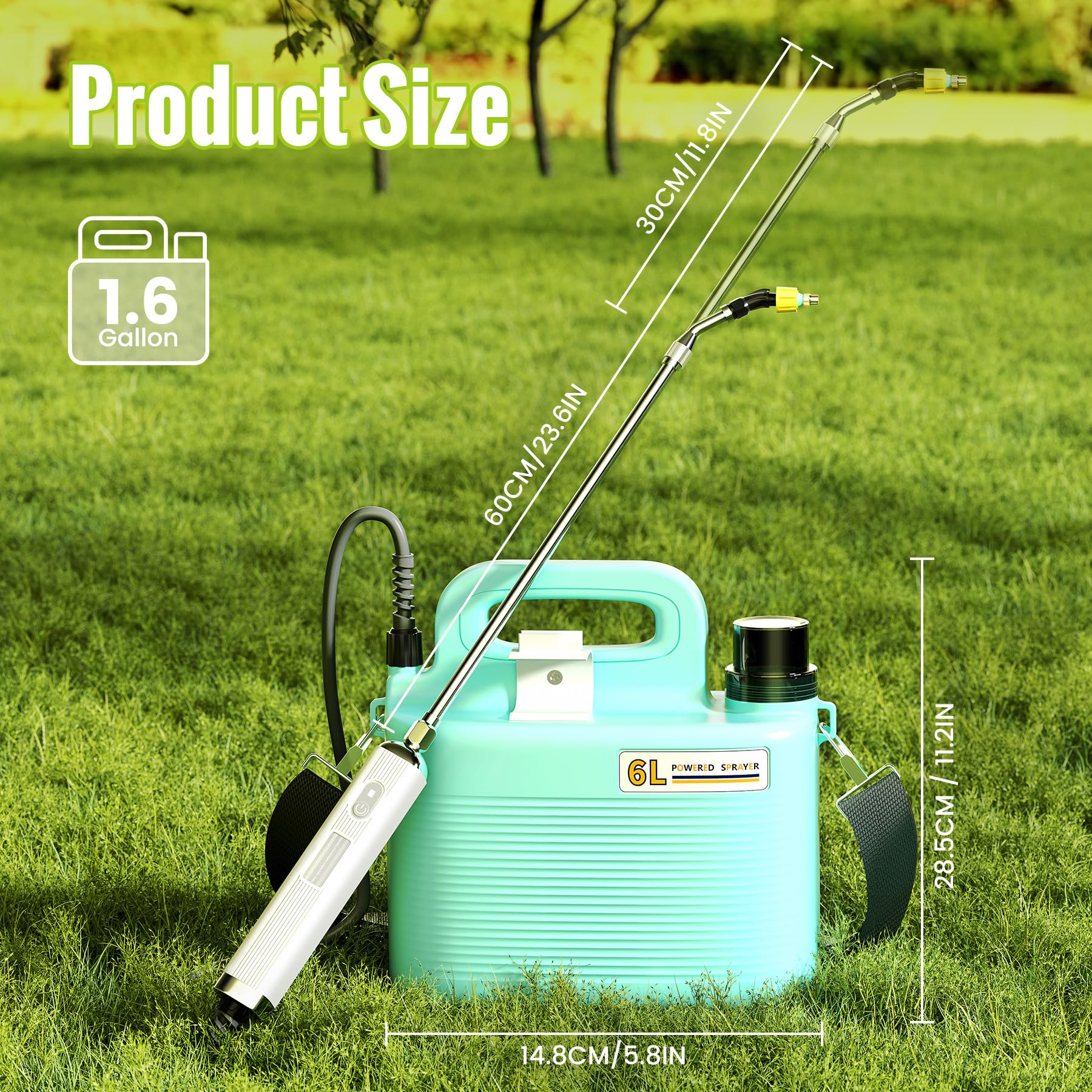 TIDY PALM in garden setting showing cordless use for hose-free convenience