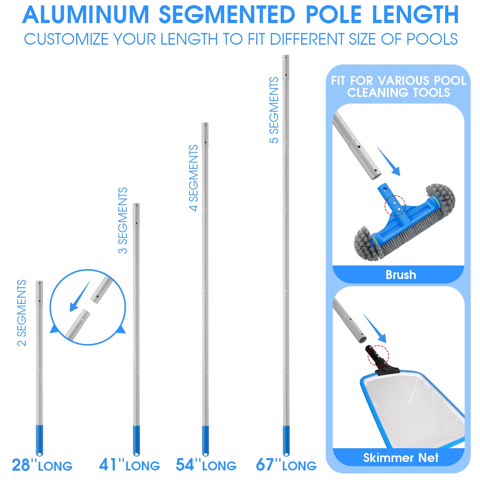 TidyMister assembled aluminum pole demonstrating adjustable reach