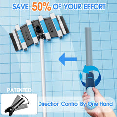 TidyMister directional handle closeup for one-handed steering control