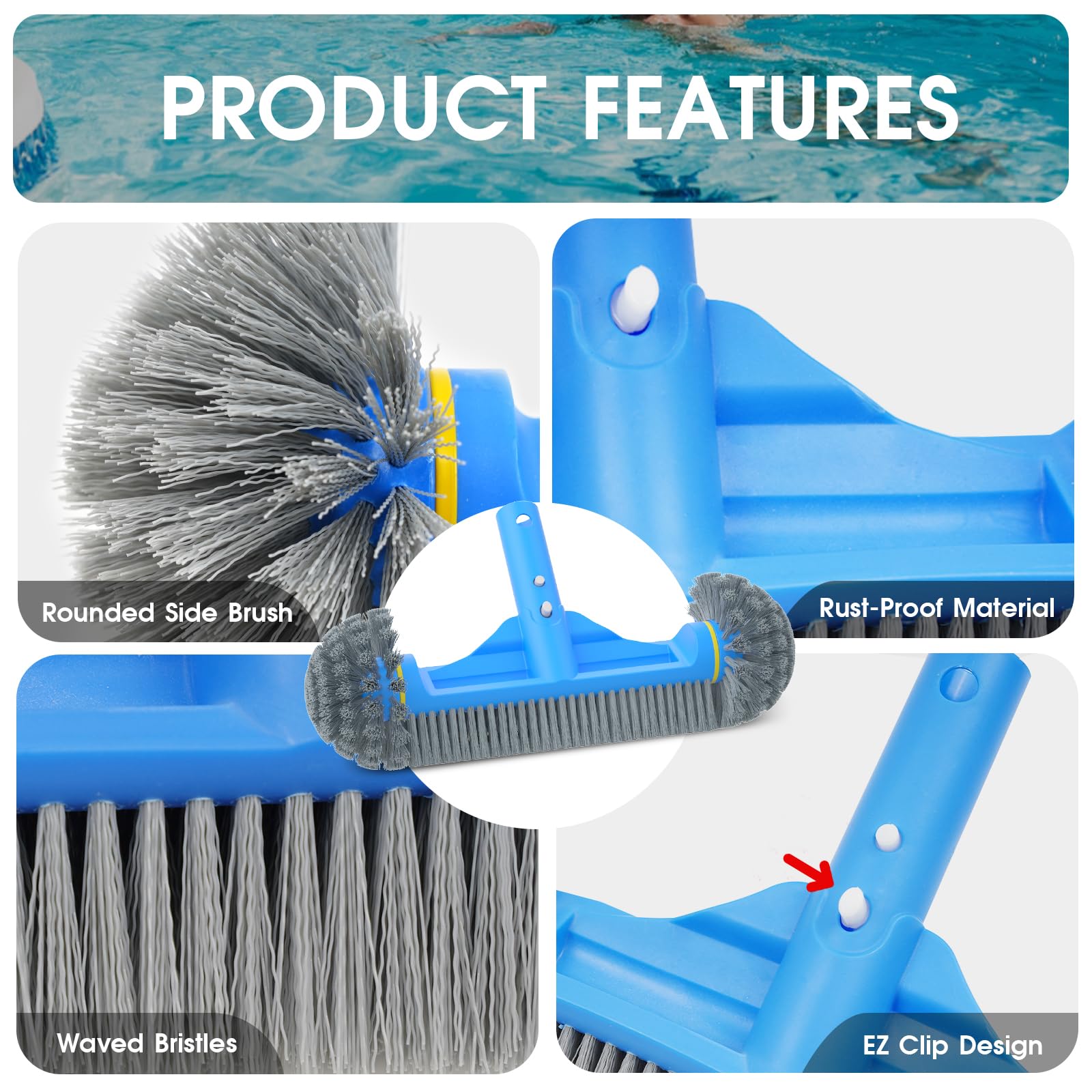 TidyMister fine-mesh skimmer close-up capturing small debris effectively