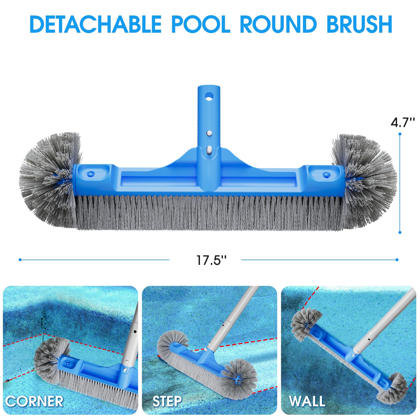 TidyMister 11-inch ultra-fine mesh skimmer capturing pollen and small debris effectively