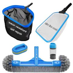 TidyMister full kit layout showing all included tools and pole compatibility benefits