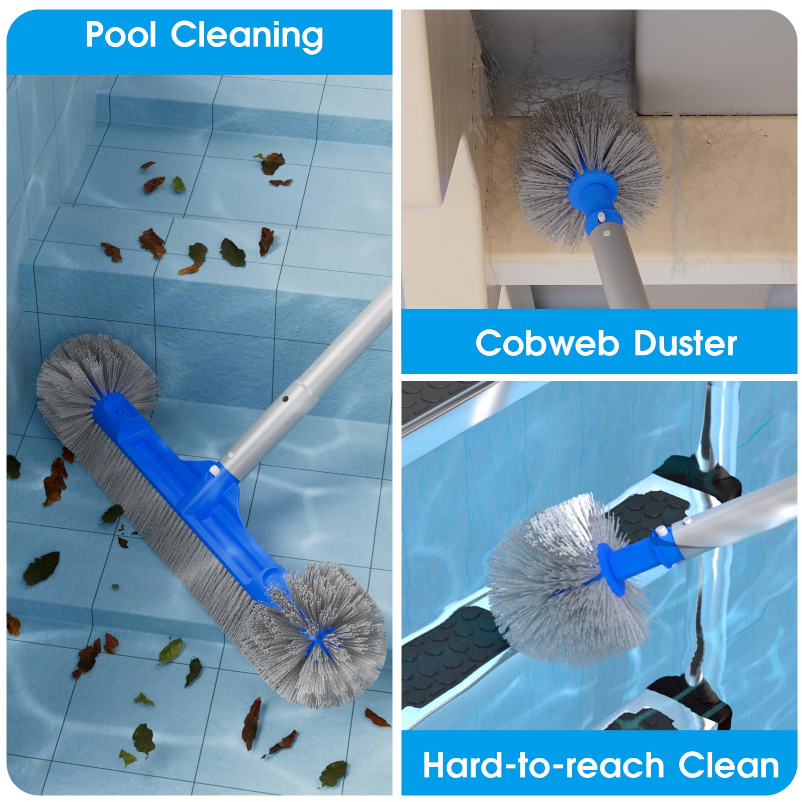 TidyMister poste extensible ensamblado hasta 9 pies para mayor alcance