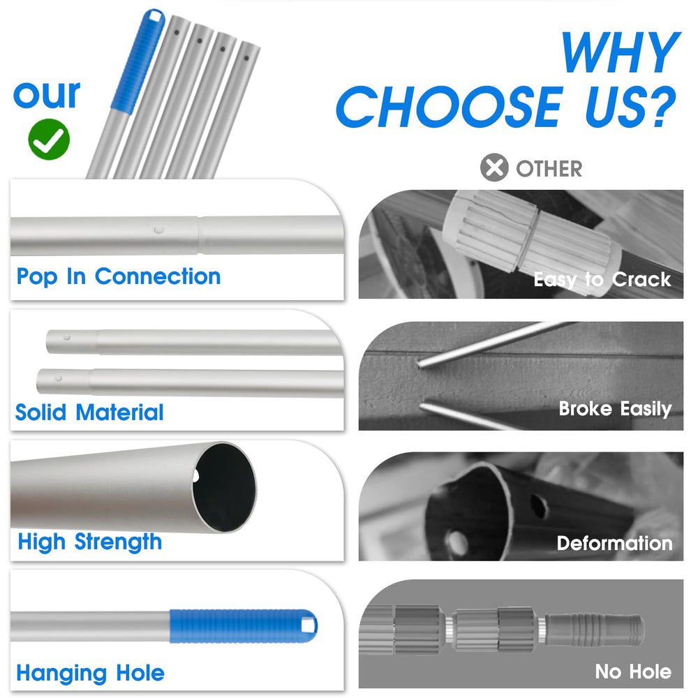 TidyMister pole next to ruler showing compact storage and transportability