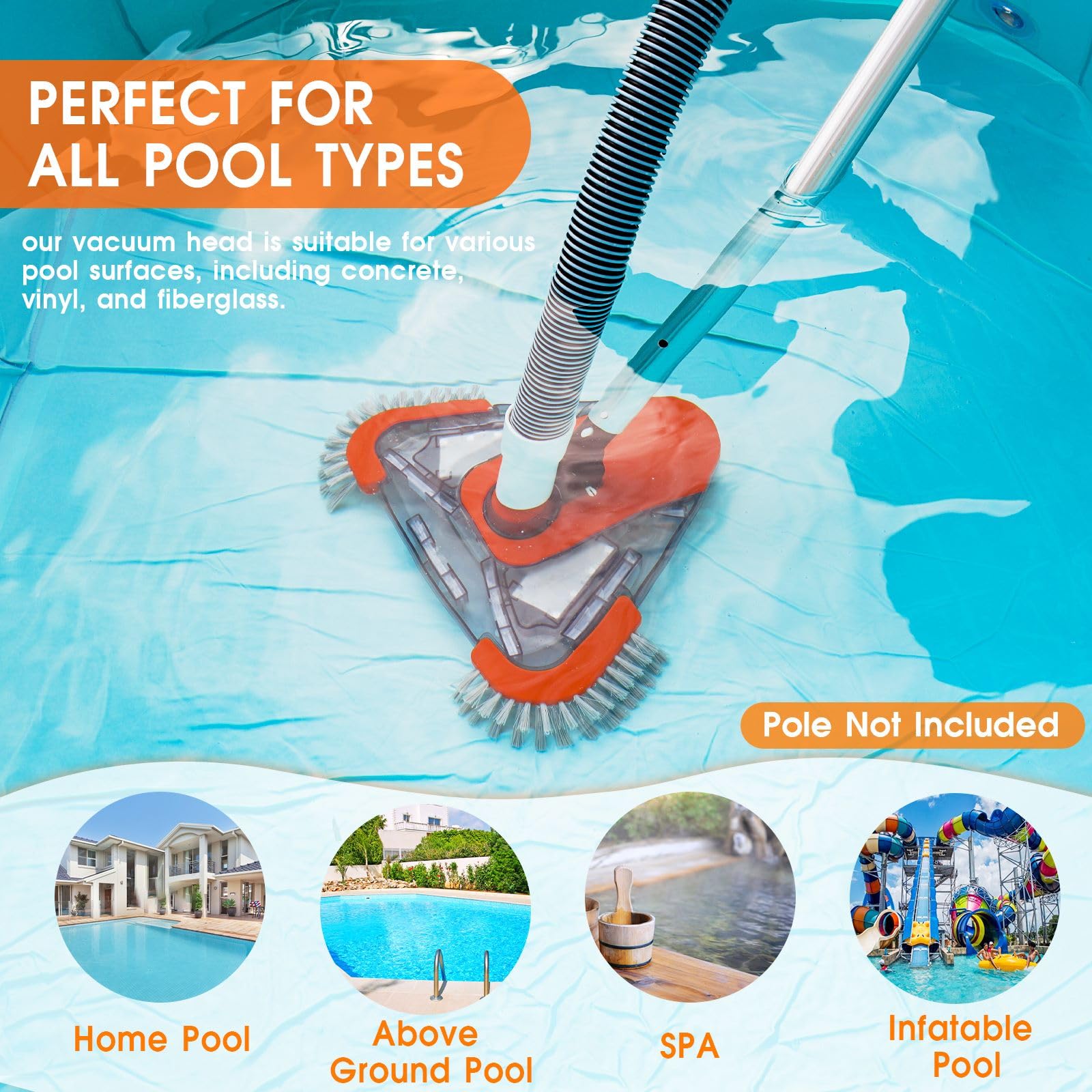 TidyMister next to a standard pool pole showing compatible size and fit