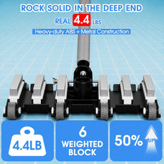TidyMister closeup of weighted 4.4lb base for stable floor contact