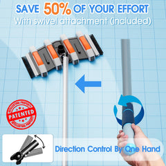 TidyMister close-up of bottom brush and counterweight improving suction
