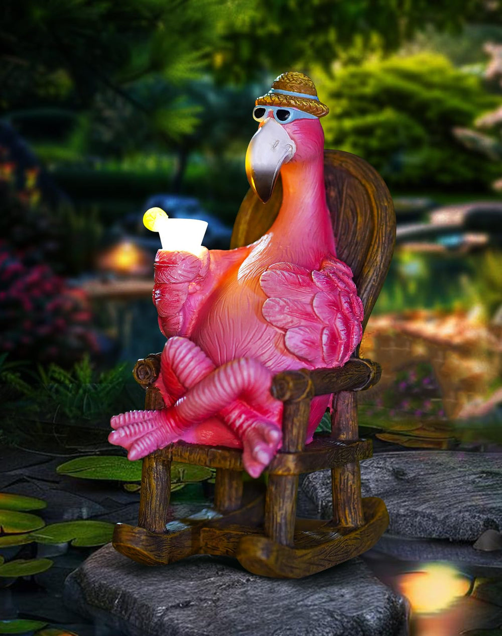 Tiejiajiang flamingo front view showing shape and cheerful color for curb appeal