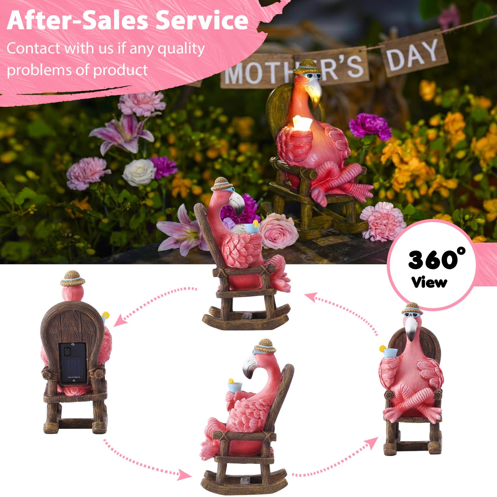 Tiejiajiang flamingo solar panel top view illustrating easy daytime charging