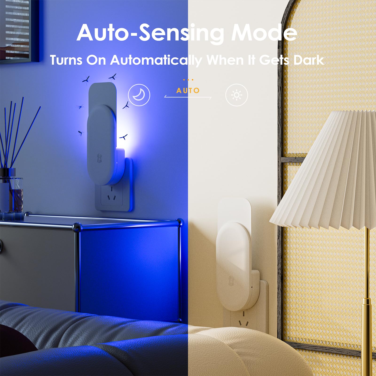 TIENBE bedside in nightlight mode providing soft illumination and quiet insect control