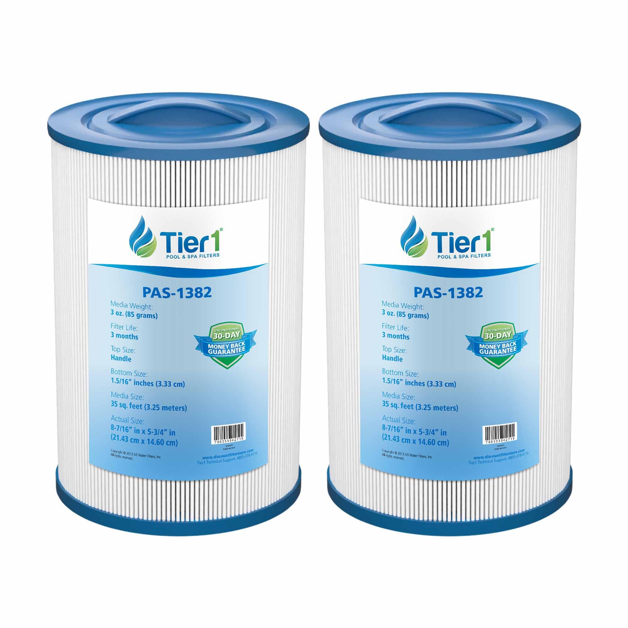 Tier1 front view of 2-pack replacement filter showing packaging and fit benefit