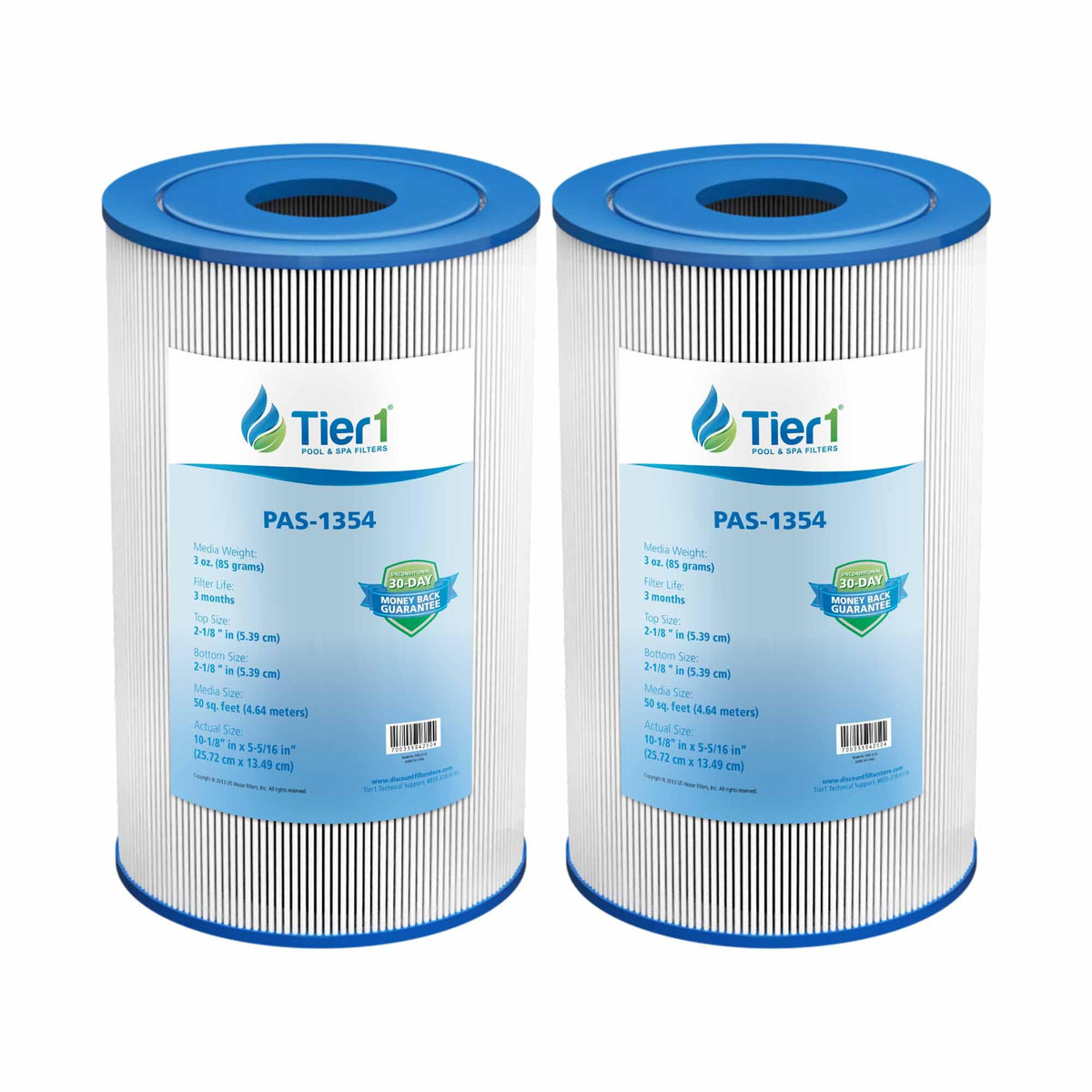Tier1 two-pack front view showing packaging and full cartridge set, clear replacement