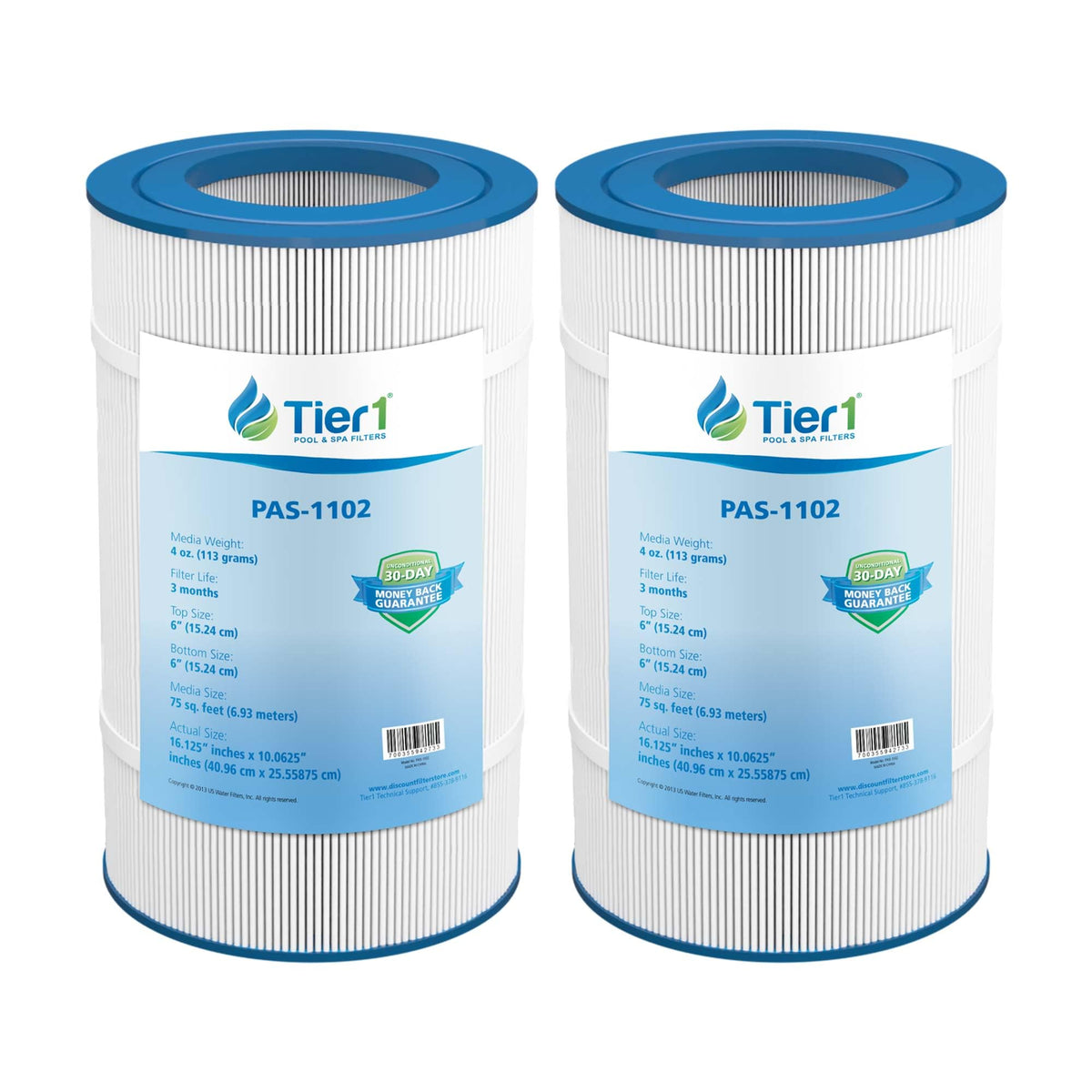 Tier1 two-pack front view showing sealed cartridges and fit benefits