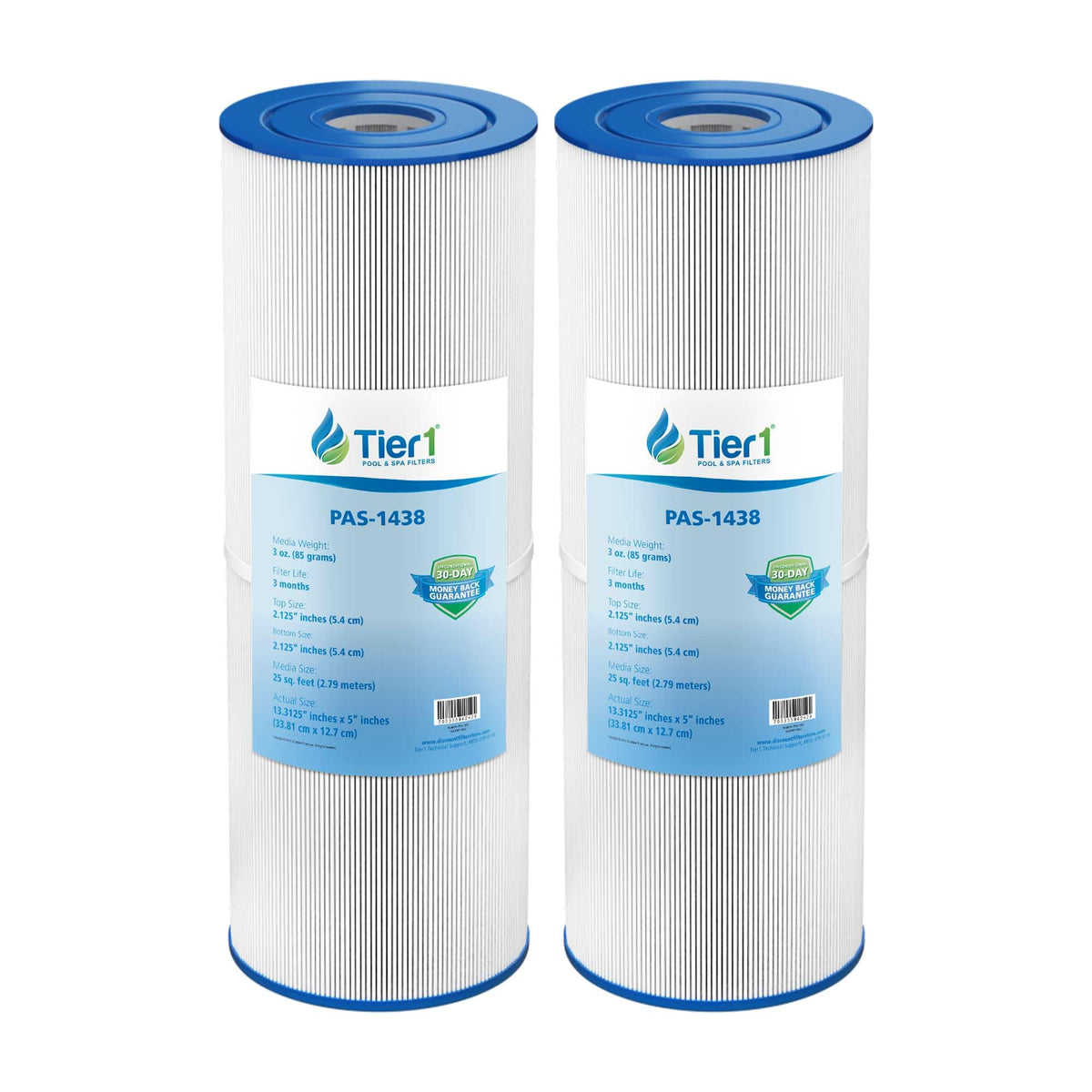 Tier1 front view of two replacement cartridges showing clear packaging and fit benefit