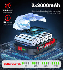 tietoc dual batteries with charge indicators for extended runtime