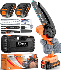 tietoc mini chainsaw front view showing compact design and easy handling benefit
