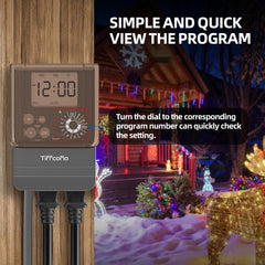 Tiffcofio timer installed beside a pool to control lights and pump reliably outdoors