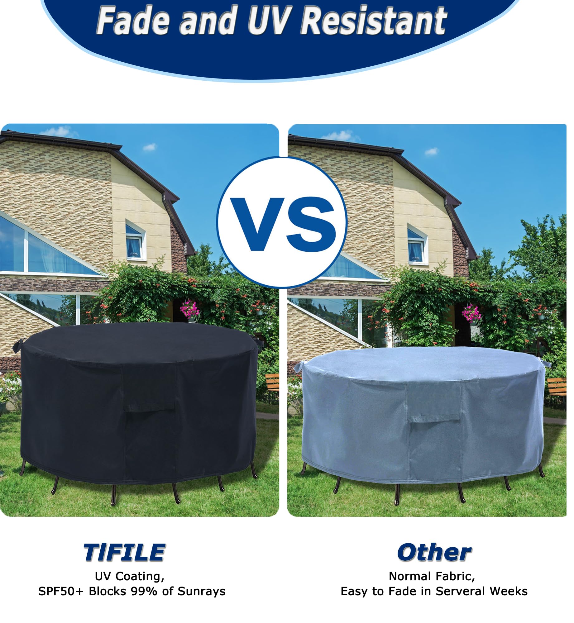 TIFILE covered fire pit on patio demonstrating full weather protection
