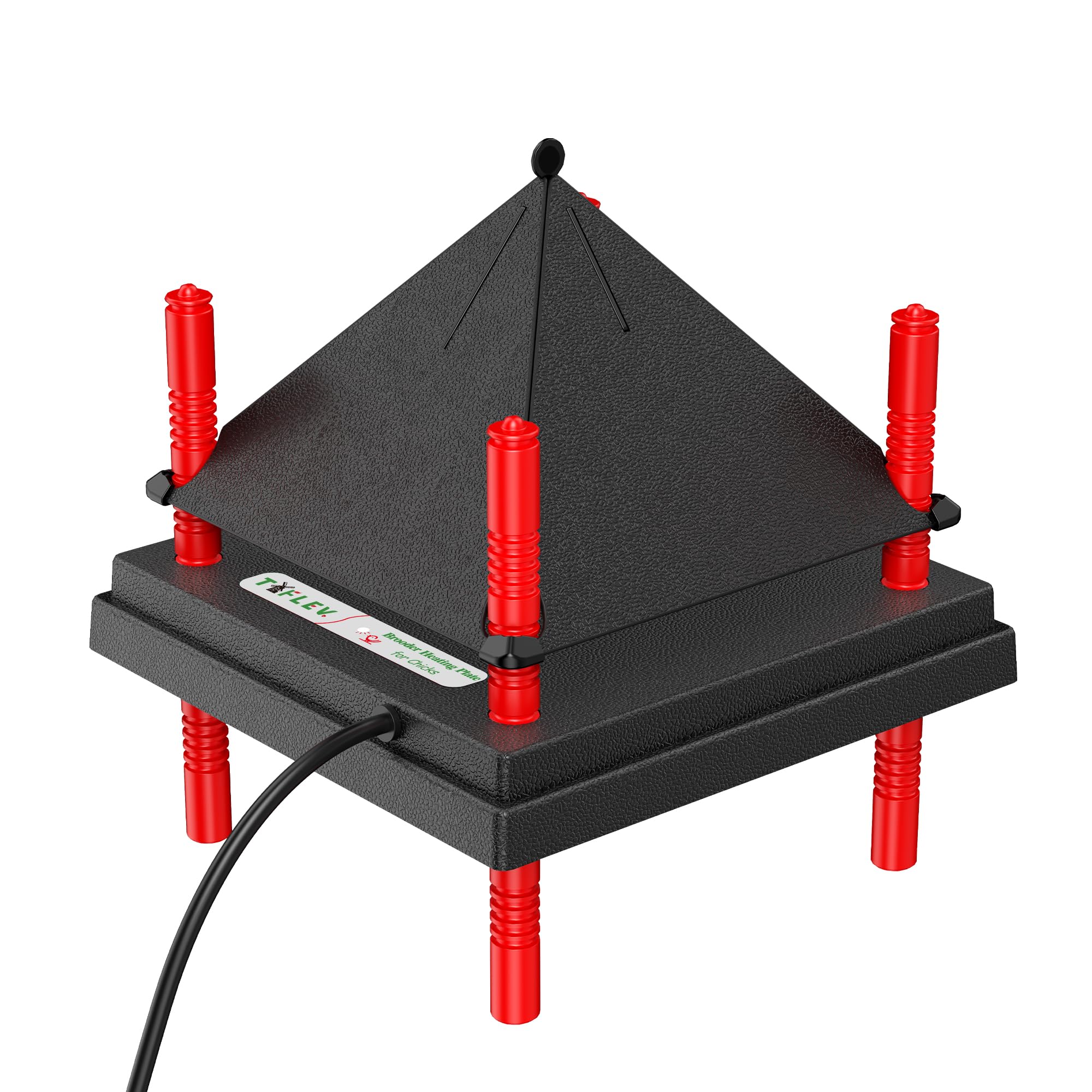 Tiflev heating plate front view showing cone and stable base for safer warmth