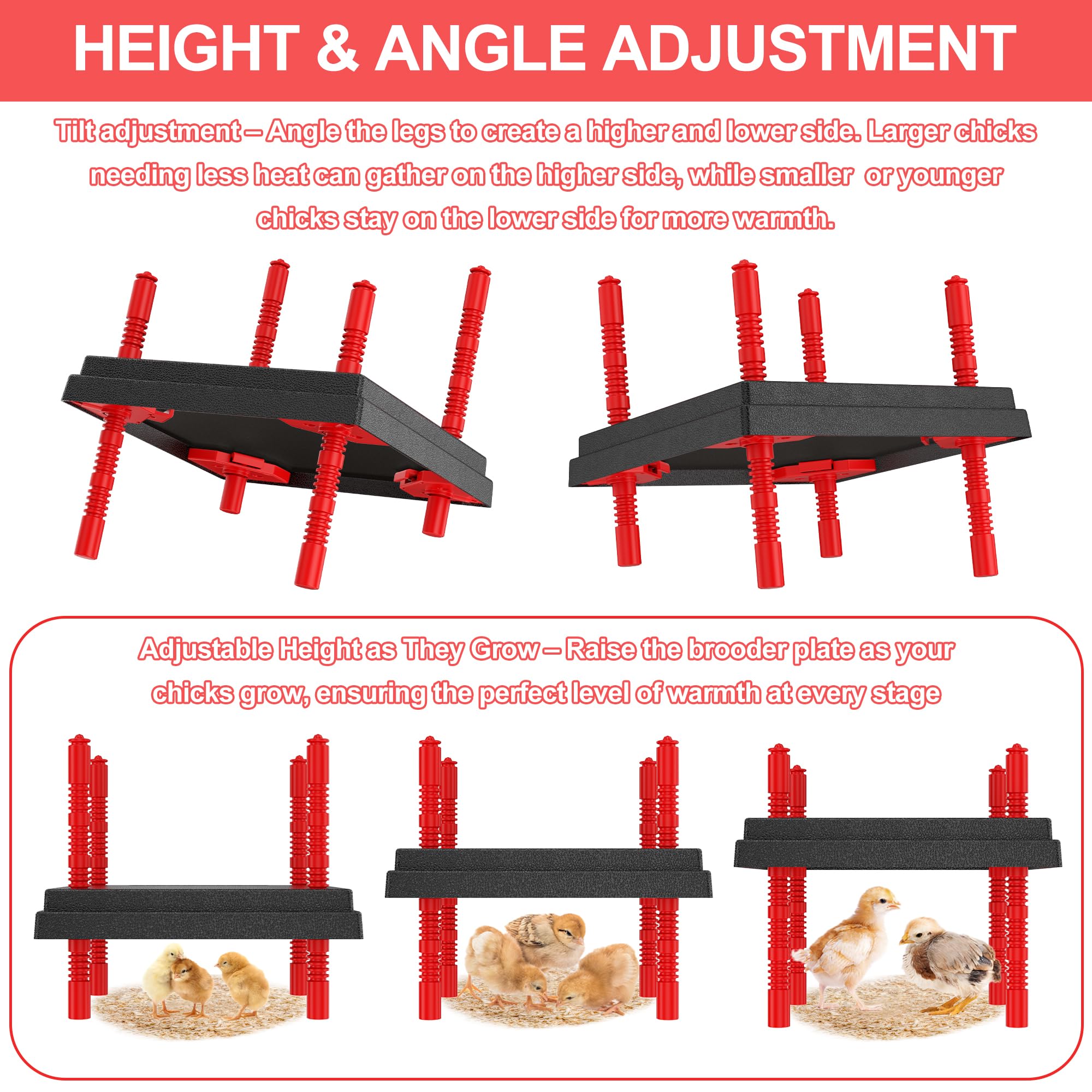 Tiflev adjustable legs detail showing push-tab mechanism for quick height changes