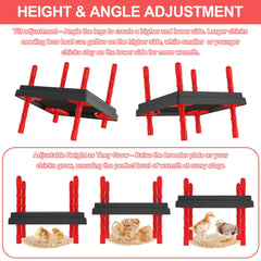 Tiflev adjustable legs detail showing push-tab mechanism for quick height changes