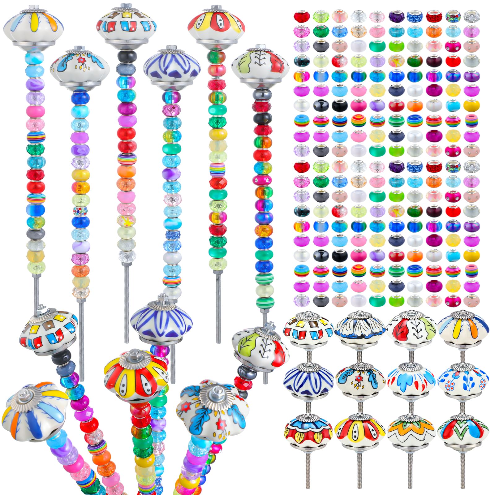 Tigeen front packaging of the 236-piece garden stake kit shows contents and benefit of complete set