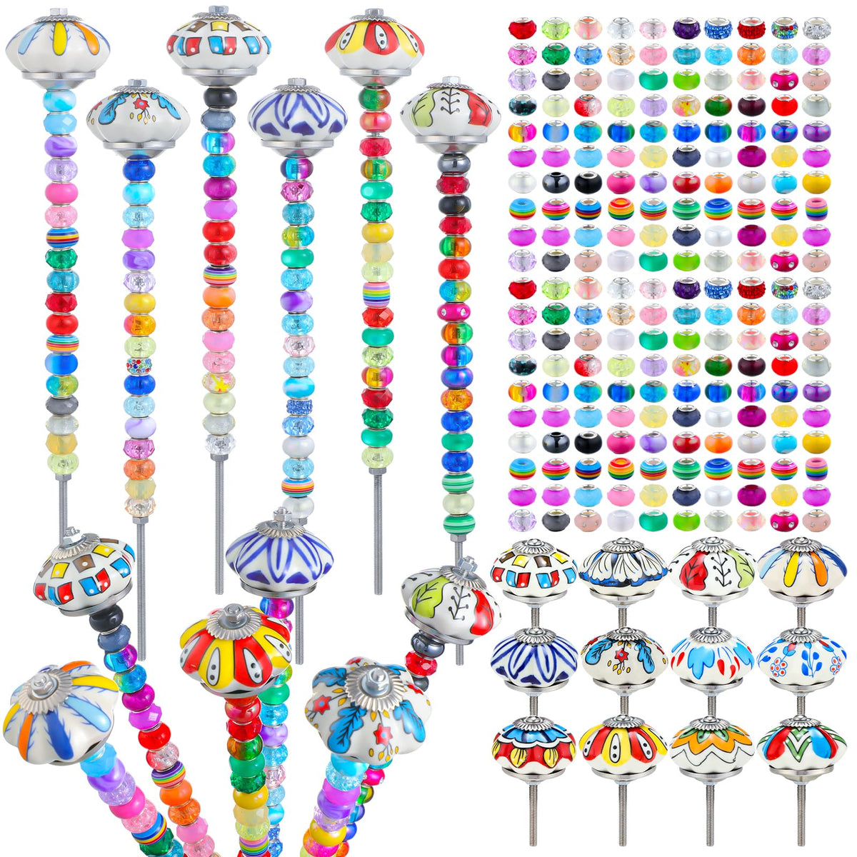 Tigeen front packaging of the 236-piece garden stake kit shows contents and benefit of complete set