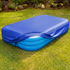 Tigeen front view of rectangular pool cover showing full coverage benefit
