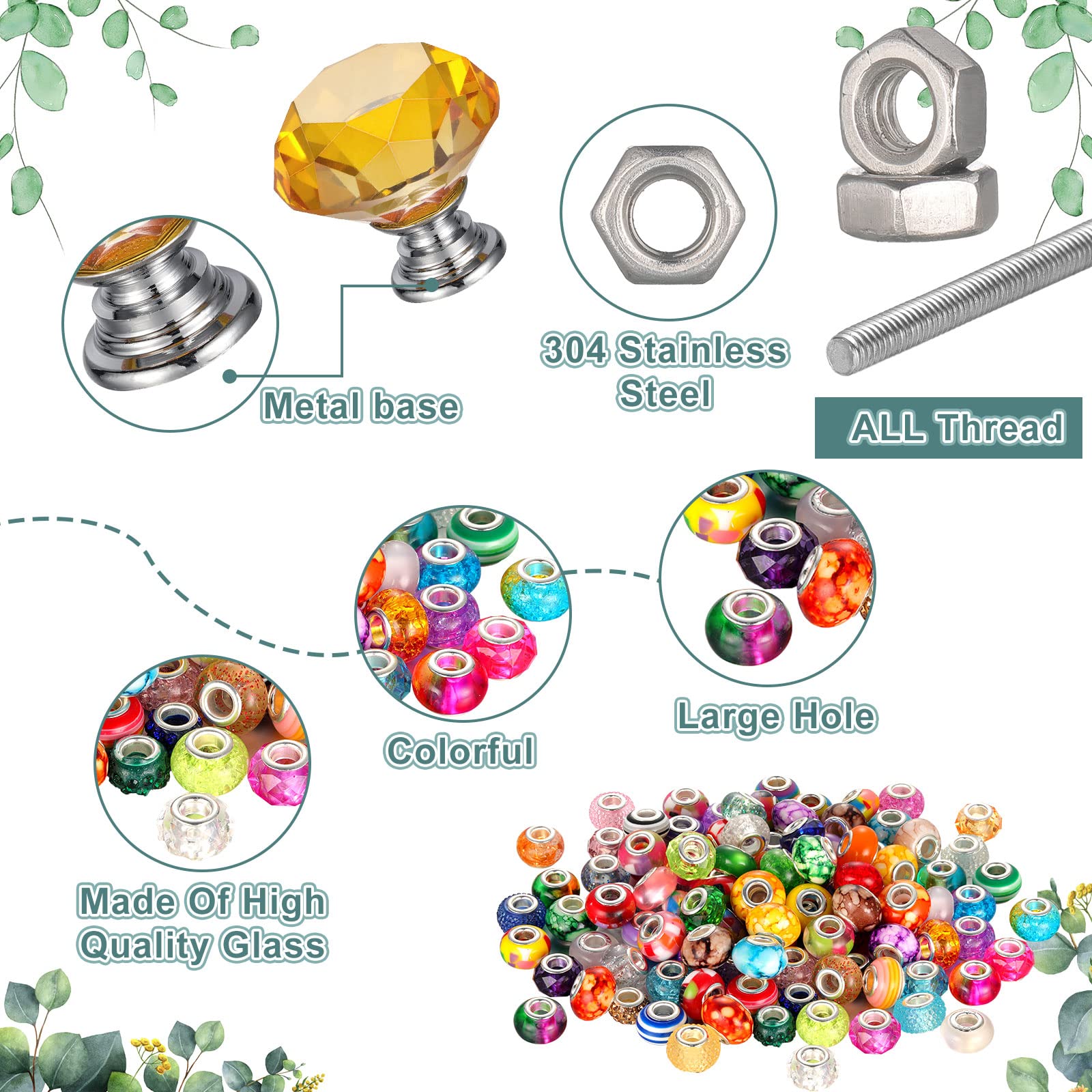 Tigeen painted beads assorted colors detail showing bright hues for custom designs